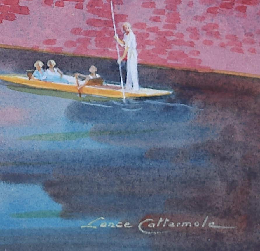 Gouache del St. Johns College, Cambridge - Art Realismo di Lance Catermole