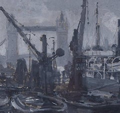 The Thames and Tower Bridge, watercolour by Cecil King