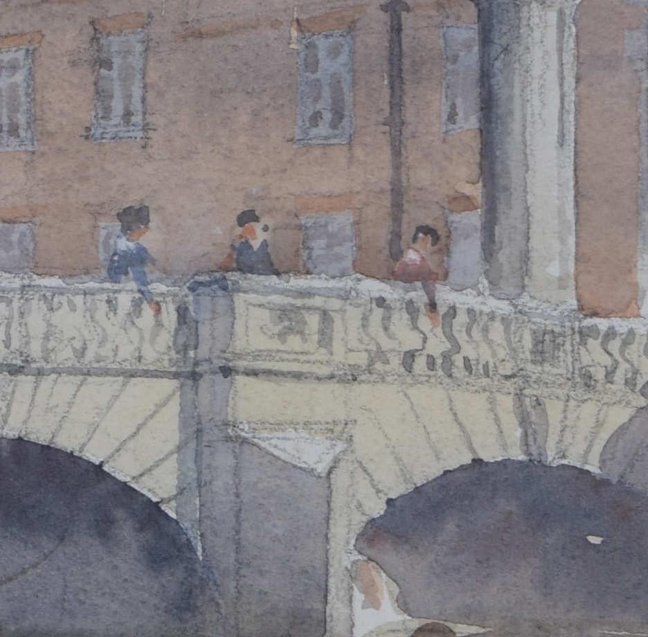 R Winton Aldridge, St. Johns College di Cambridge, pittura ad acquerello - Art Impressionismo di Rowland de Winton Aldridge