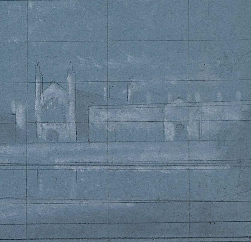 Estudia para el Clare College de Cambridge, con el King's College - Art de Algernon Newton