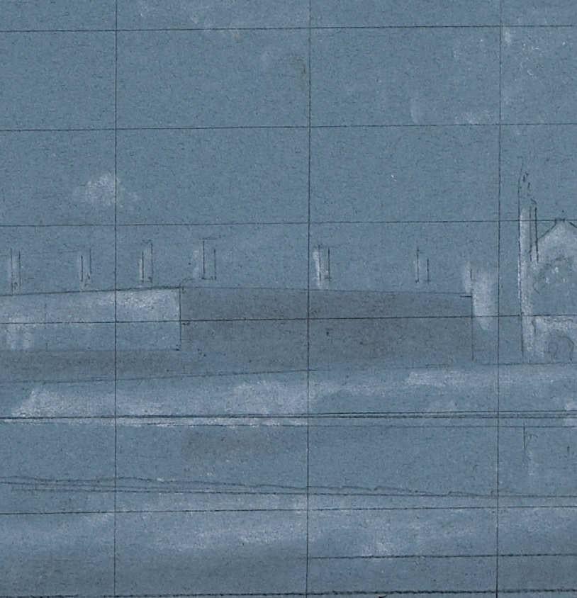 Estudia para el Clare College de Cambridge, con el King's College - Landscape Art Gris de Algernon Newton