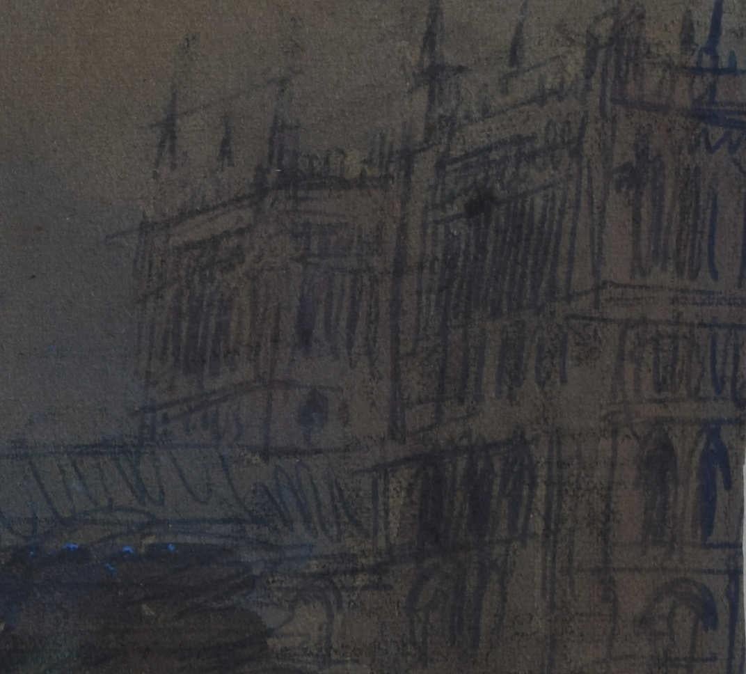 Durham Cathedral, view from Palace Green, watercolour by Sir Albert Richardson For Sale 2