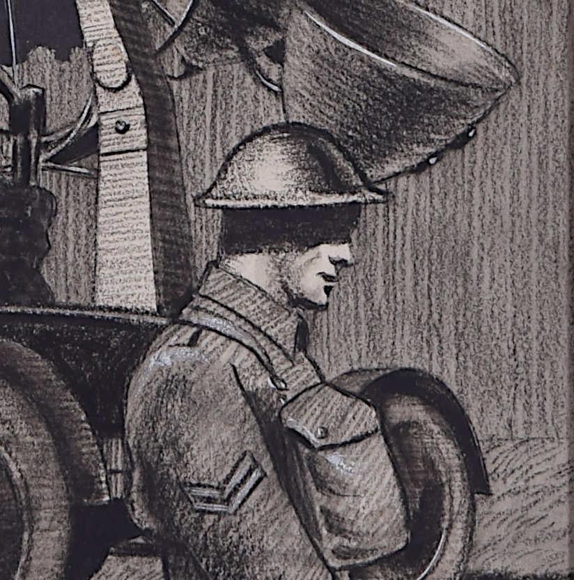 Zeichnung aus dem Zweiten Weltkrieg, searchlight-Batterie – Art von Vivian Bewick