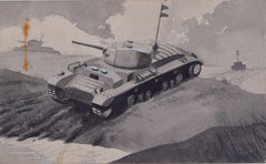 Second World War Swillbin painting, British Valentine Tank II