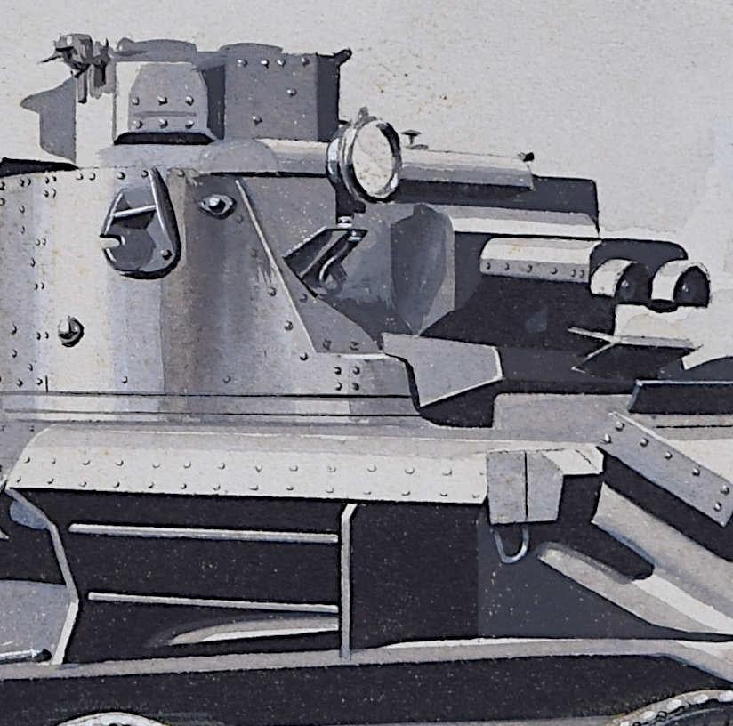 Tanques ligeros británicos, c.1940, pintura original de Vivian Bewick en venta 1
