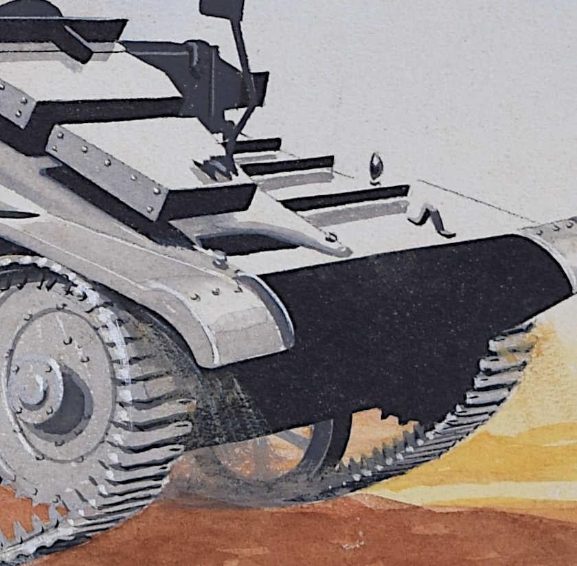 Tanques ligeros británicos, c.1940, pintura original de Vivian Bewick en venta 3