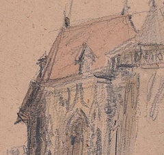 Acuarela de la catedral de Dieppe de Sir Albert Richardson PRA