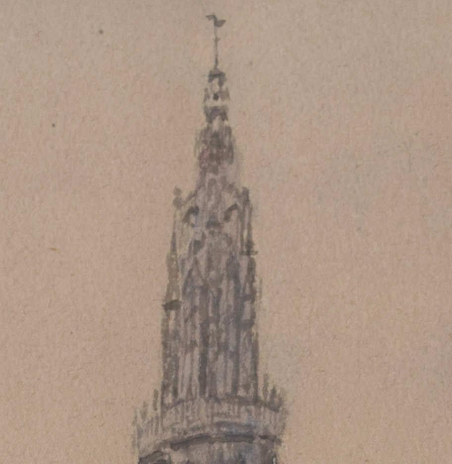 Antwerpen, Kathedrale unserer Dame, Aquarell von Sir Albert Richardson PRA im Angebot 2