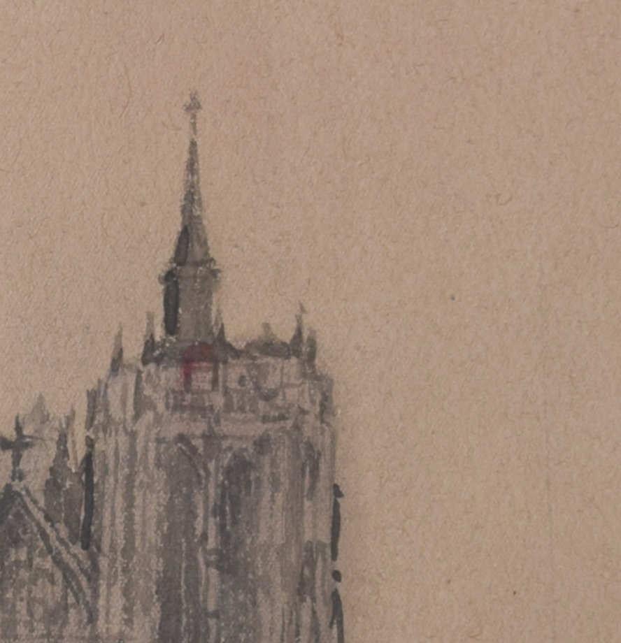 Antwerpen, Kathedrale unserer Dame, Aquarell von Sir Albert Richardson PRA im Angebot 3
