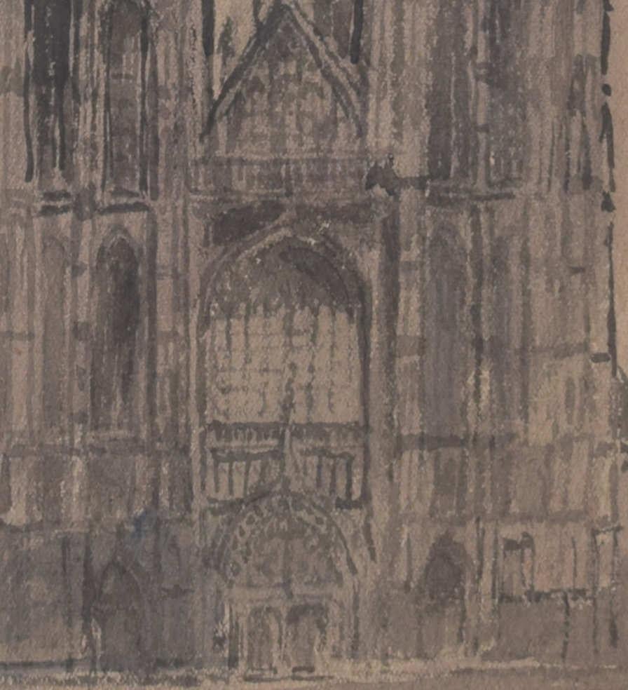 Antwerpen, Kathedrale unserer Dame, Aquarell von Sir Albert Richardson PRA im Angebot 1