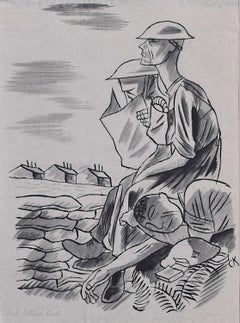 Lull Between Raids - Second World War drawing by Cecil Keeling
