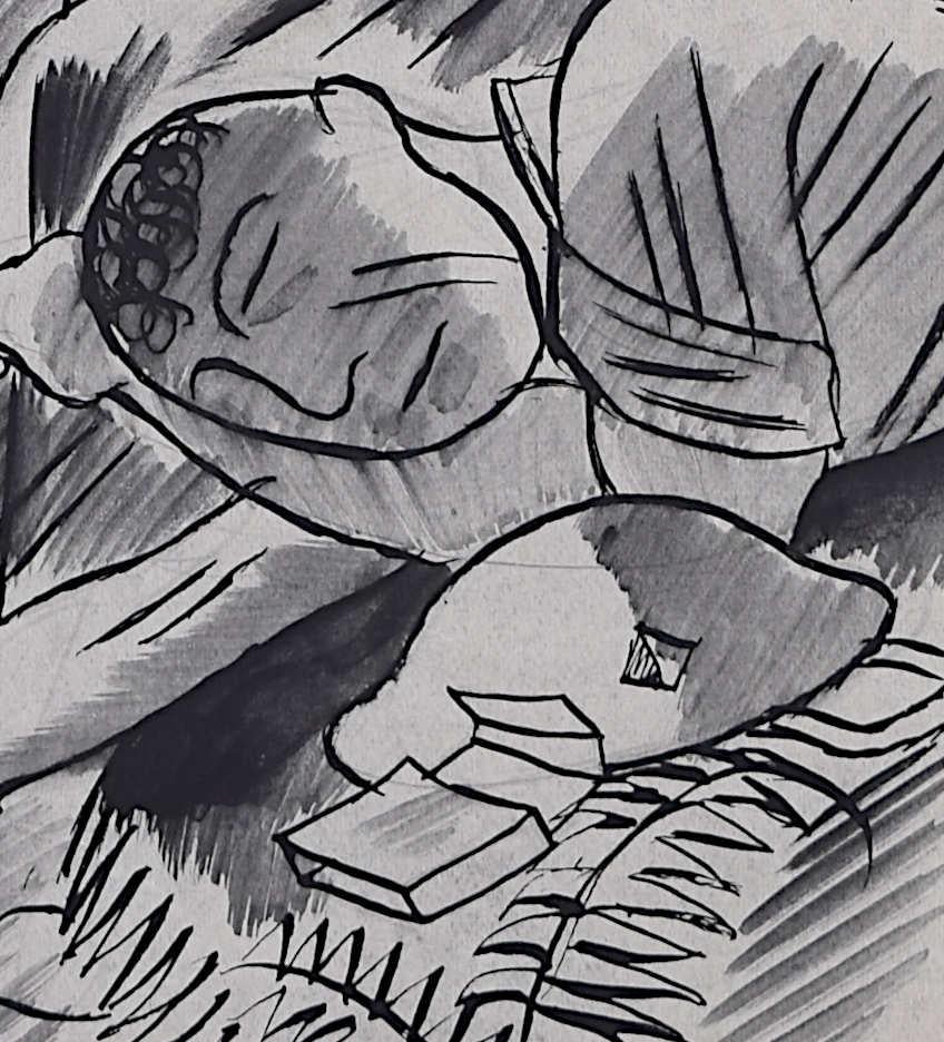 Lull Between Raids - Second World War drawing by Cecil Keeling in vendita 3