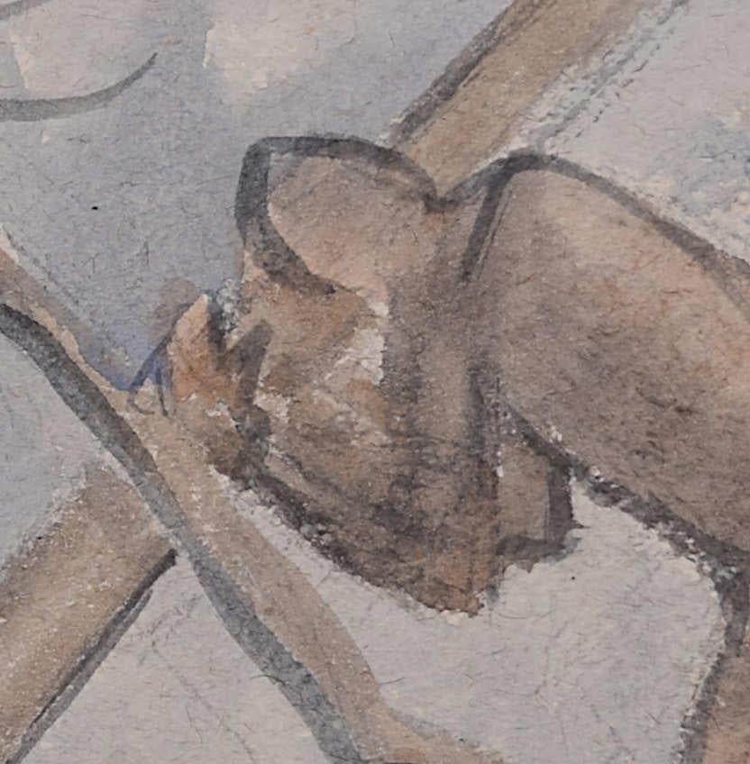 „Two Woodcutters“ – Aquarell von George Bissill im Angebot 2
