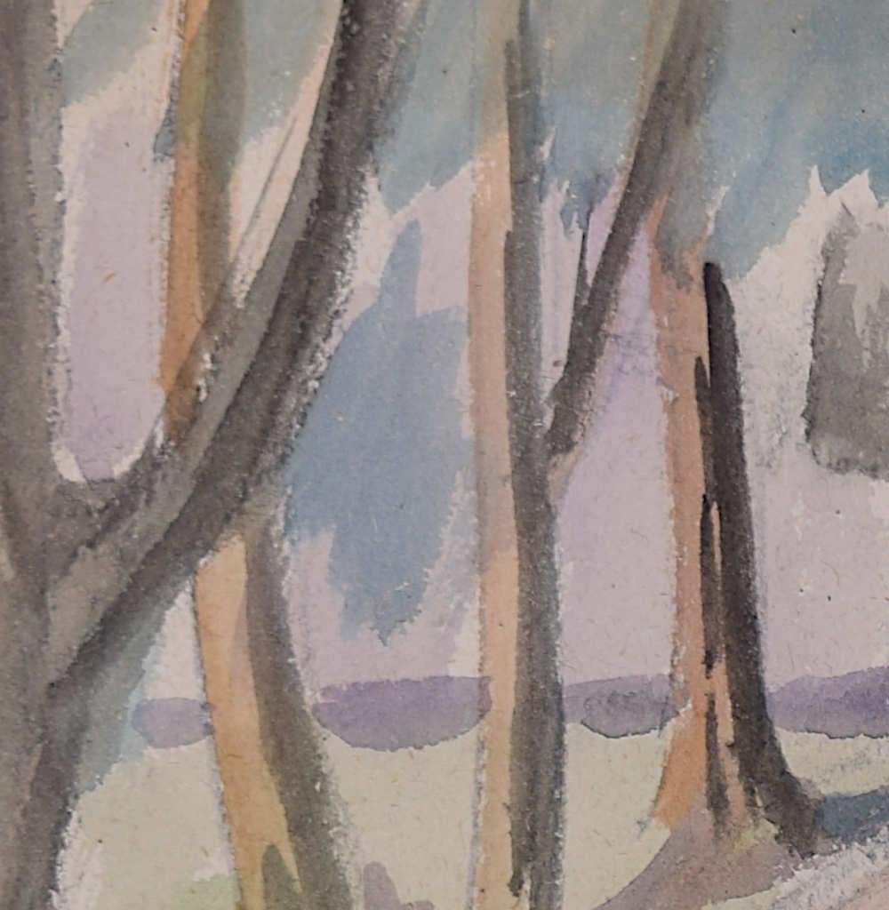 « Lone Woodcutter », aquarelle de George Bissill en vente 3