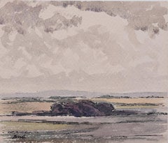 Landschaftssszene aus dem ländlichen Raum, Aquarell von George Bissill
