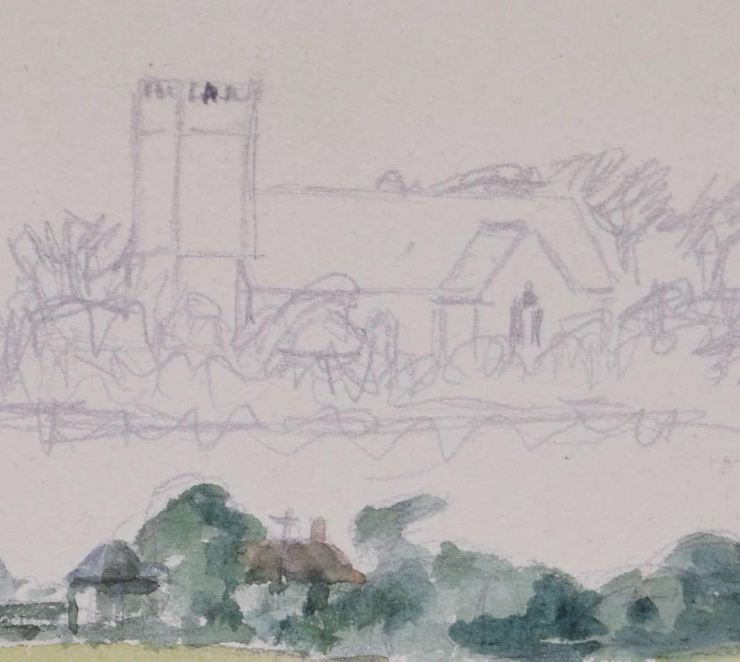 English Rural Scene, watercolour by George Bissill For Sale 1