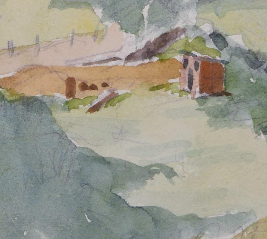 English Rural Scene, watercolour by George Bissill For Sale 4