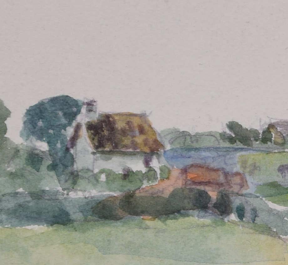 English Rural Scene, watercolour by George Bissill For Sale 2