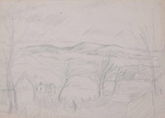 Landscape view, pencil sketch by George Bissill