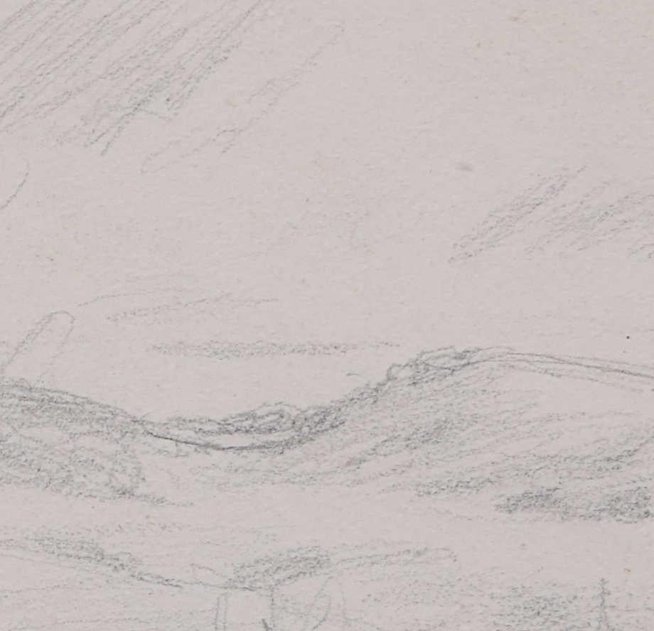 Landscape view, pencil sketch by George Bissill For Sale 3