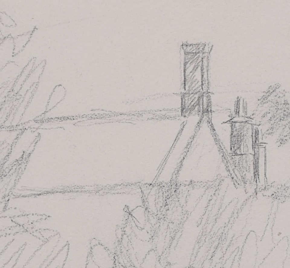 The New Inn, Willersey, esquisse au crayon de George Bissill en vente 2