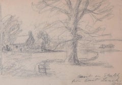 Four Gloucestershire Cottages, pencil sketch by George Bissill