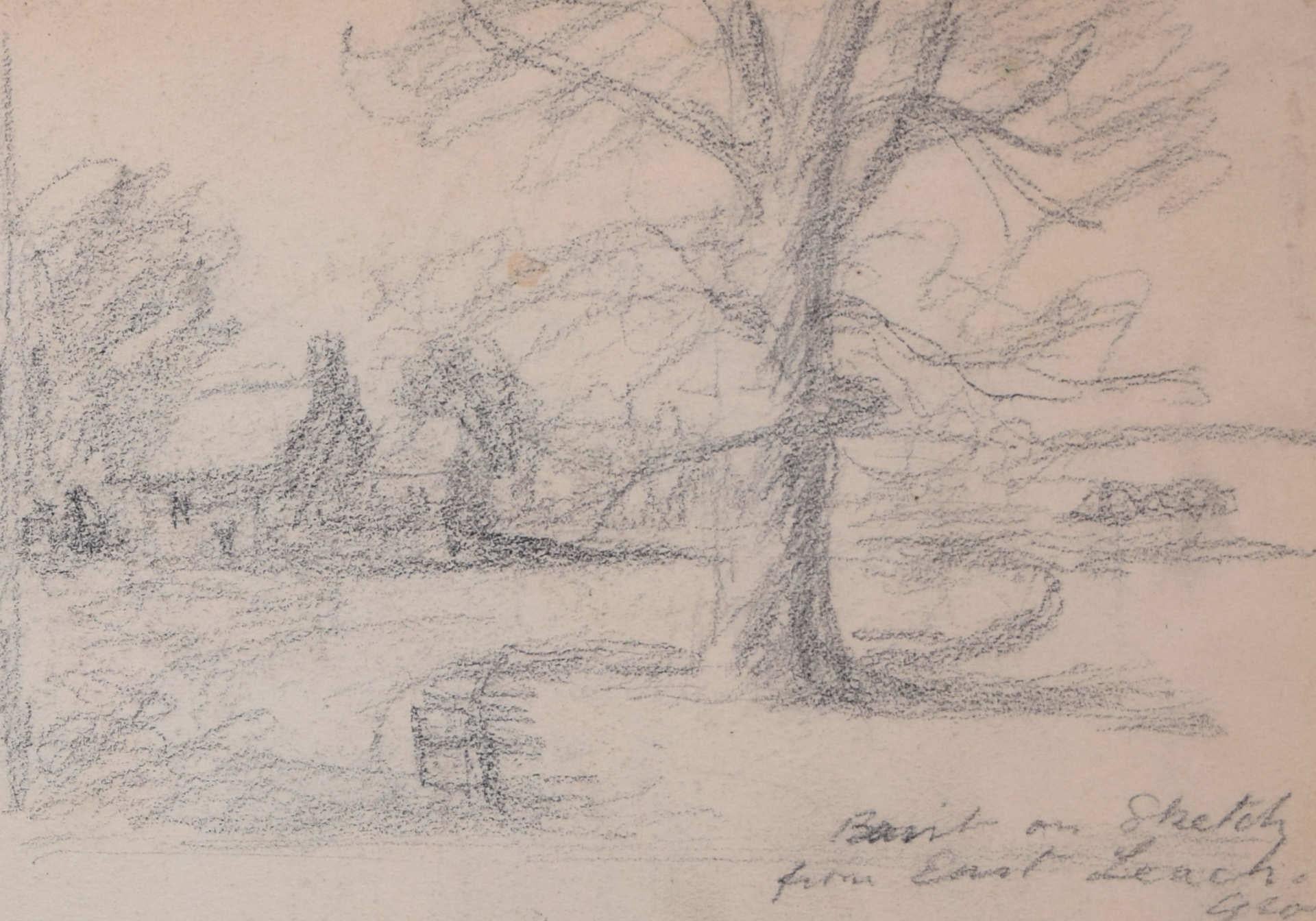 Studio per il dipinto a olio di Coombe, Hampshire, schizzo a matita di George Bissill in vendita 1