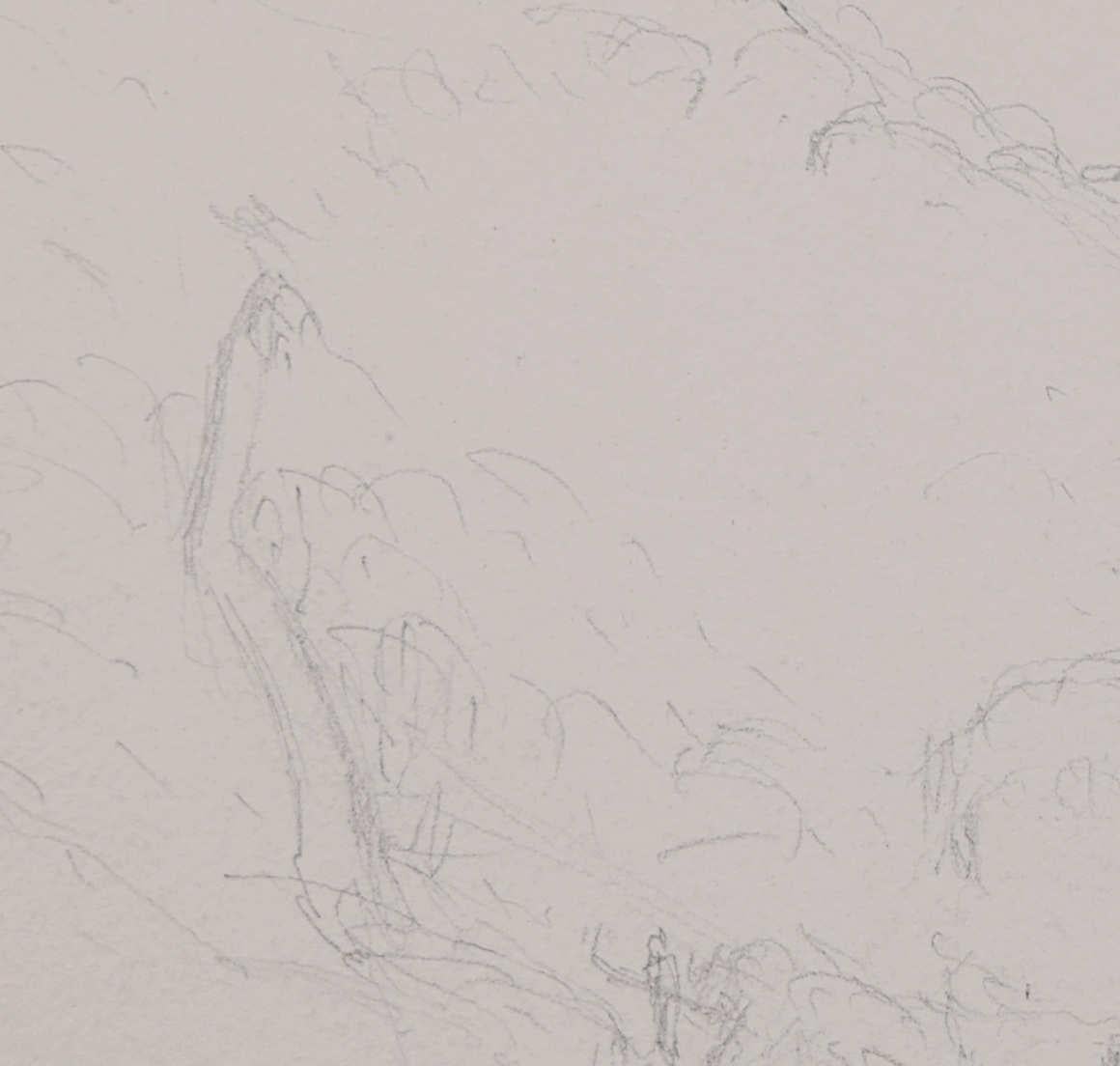 Watching Over the Farmhouse in Stow-on-the-Wold, pencil sketch by George Bissill For Sale 3