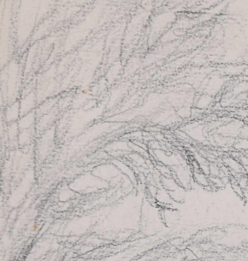 Country Lane with Bird of Prey, pencil sketch by George Bissill en venta 2