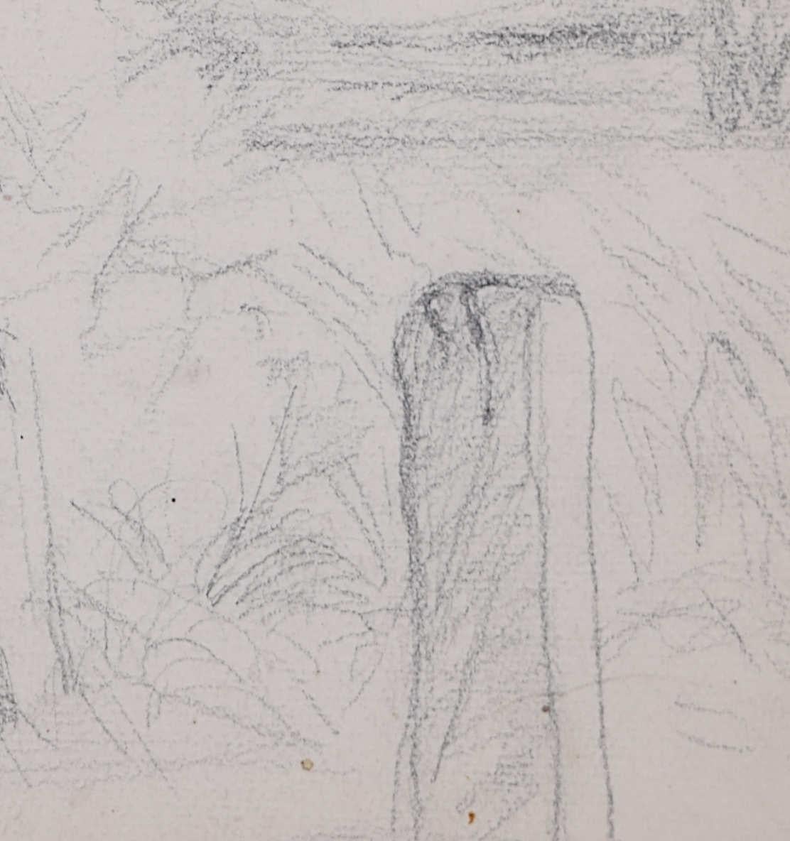 Country Lane with Bird of Prey, pencil sketch by George Bissill en venta 4