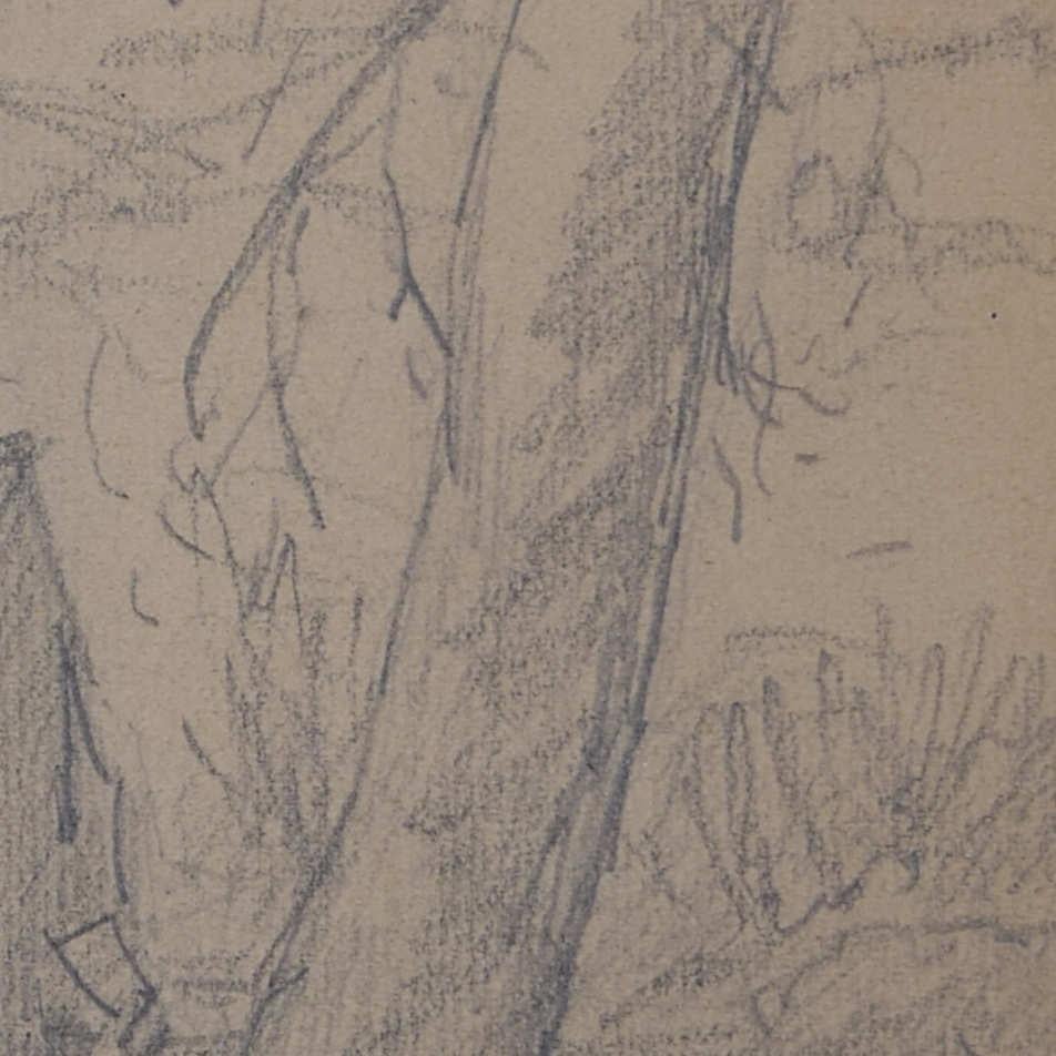 Farmhouse View, pencil sketch by George Bissill en venta 3