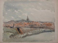 Church View from the Railway, watercolour by George Bissill
