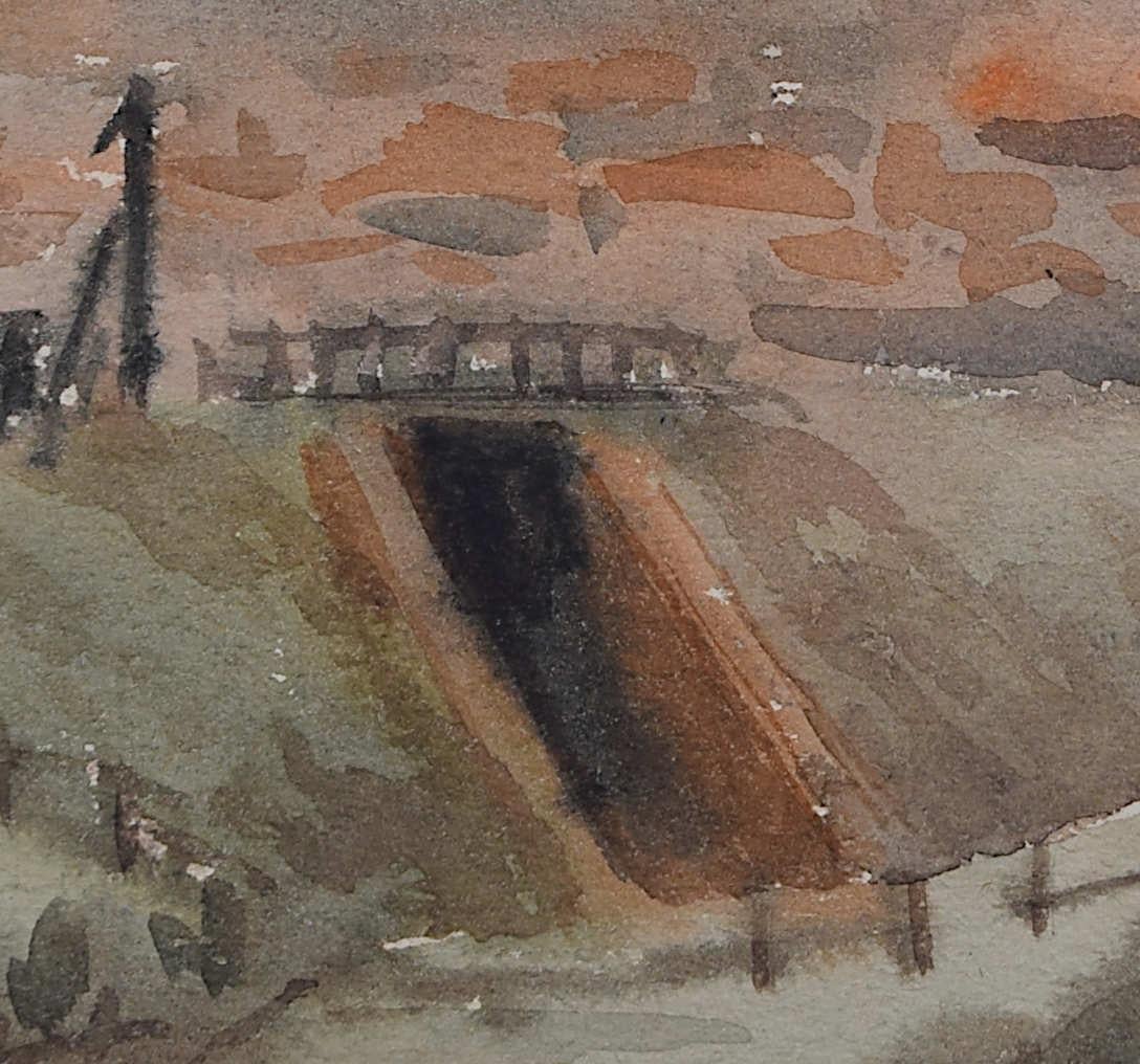 Church View from the Railway, watercolour by George Bissill For Sale 1