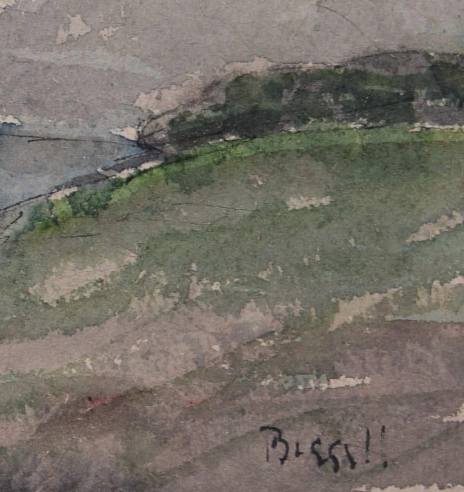 Rolling Hills in the Countryside, Landschafts-Aquarell von George Bissill im Angebot 3
