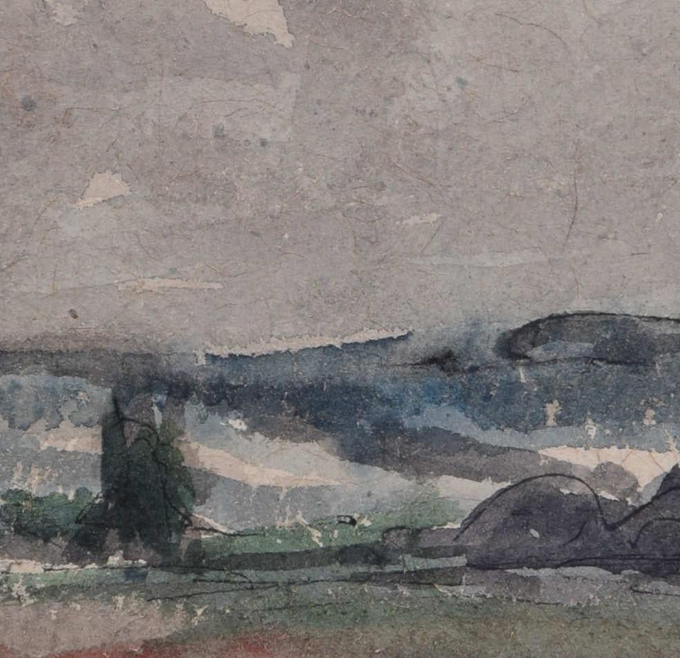 Rolling Hills in the Countryside, Landschafts-Aquarell von George Bissill im Angebot 1