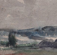 Rolling Hills in the Countryside, landscape watercolour by George Bissill