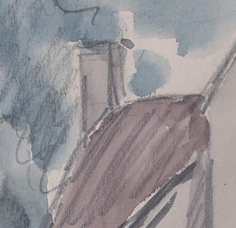 View Through the Village, watercolour by George Bissill For Sale 4