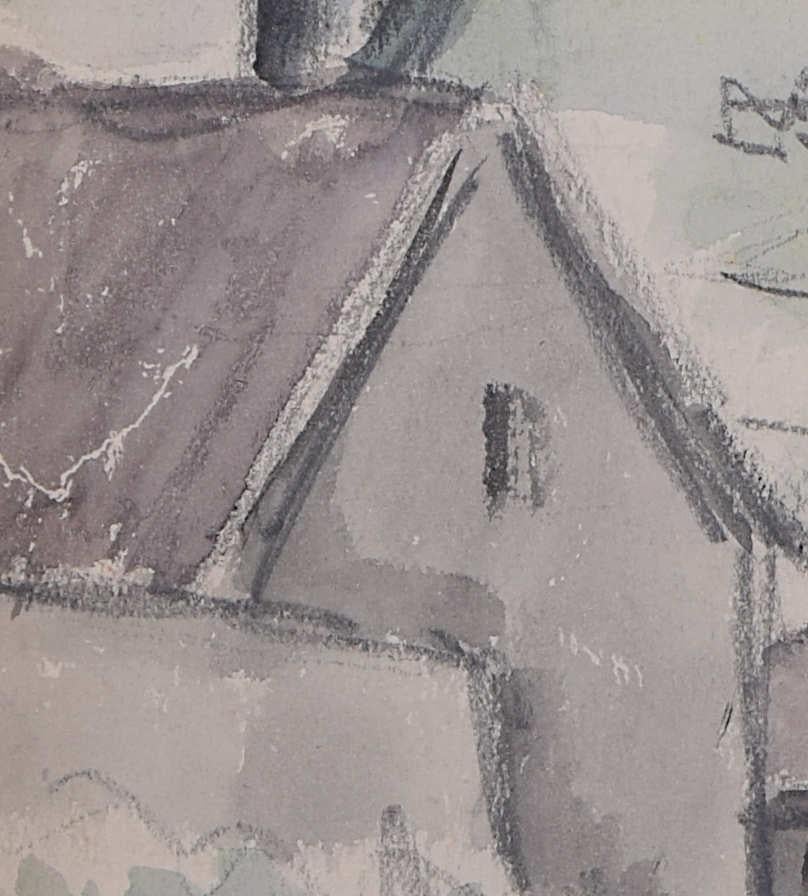View Through the Village, watercolour by George Bissill For Sale 3