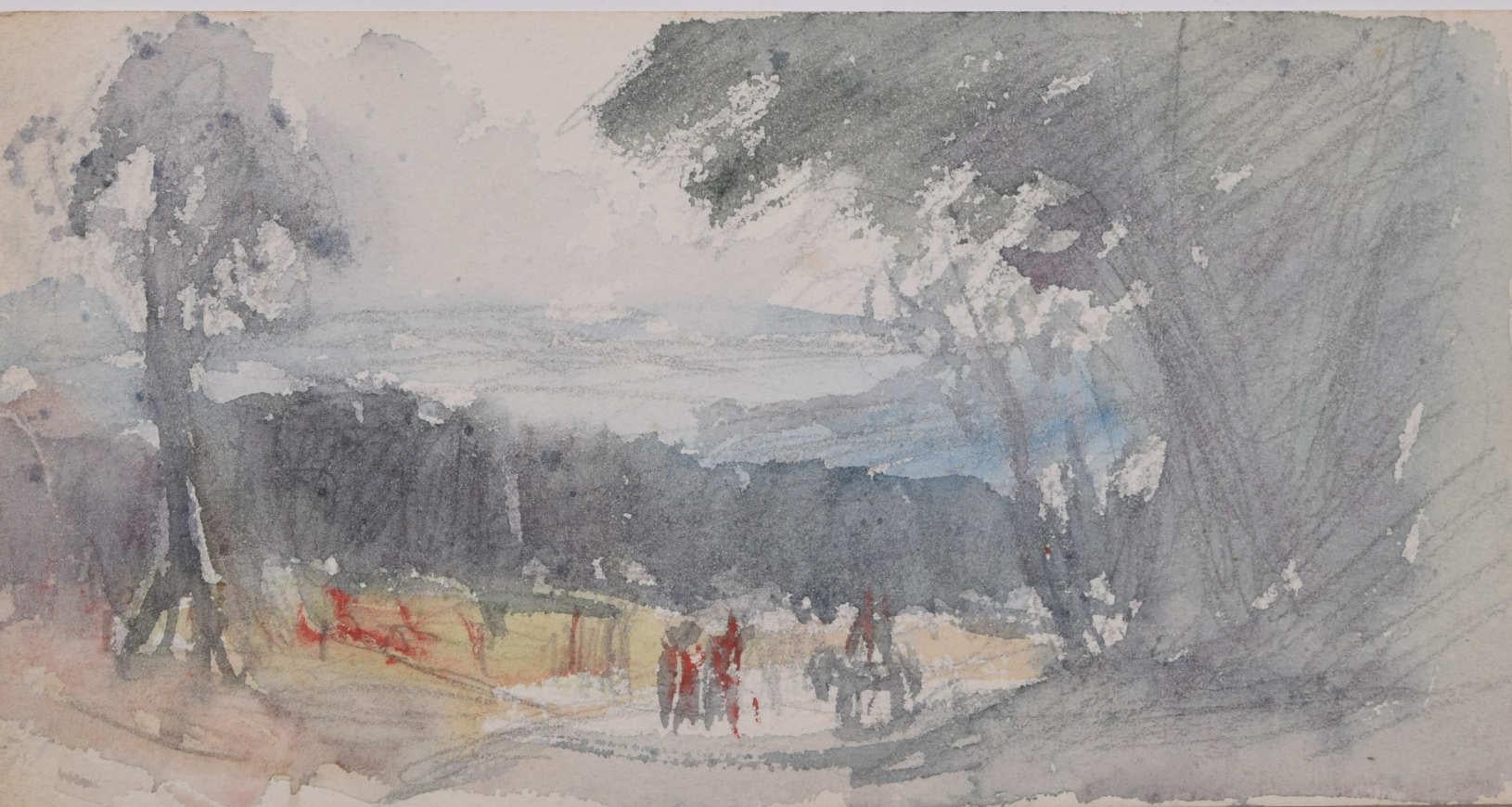 Forest Landscape, Aquarell von George Bissill