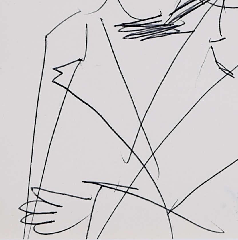 Gentleman in Black-Tie, sketch by Keith Vaughan - Gray Figurative Art by Keith Vaughan 