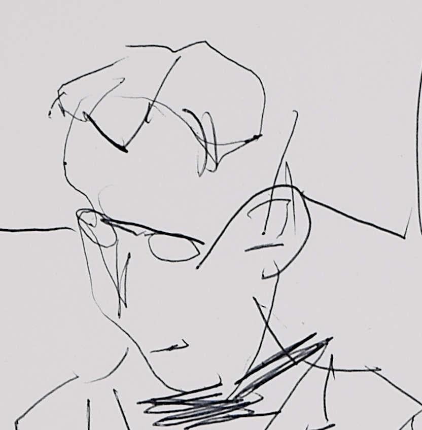 Gentleman in Black-Tie, sketch by Keith Vaughan - Realist Art by Keith Vaughan 
