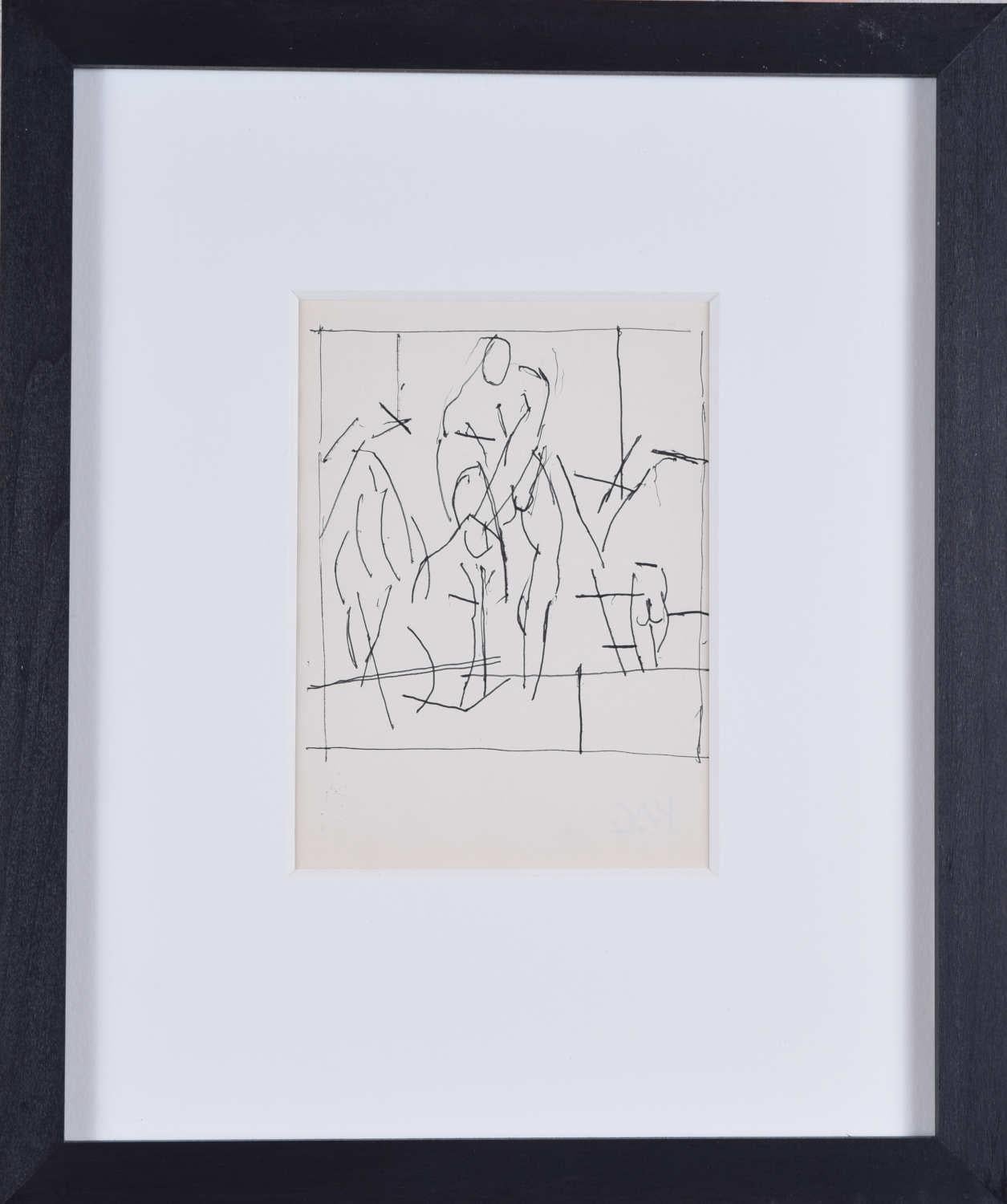 Keith Vaughan  Figurative Art - Male nudes II, sketch by Keith Vaughan