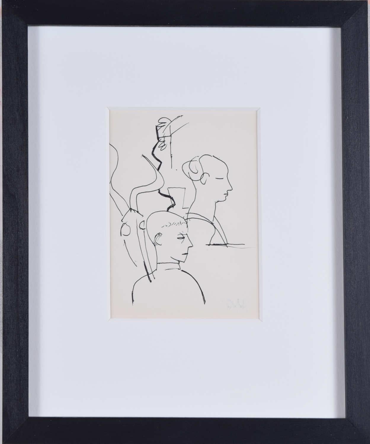 Perfiles laterales, boceto de Keith Vaughan