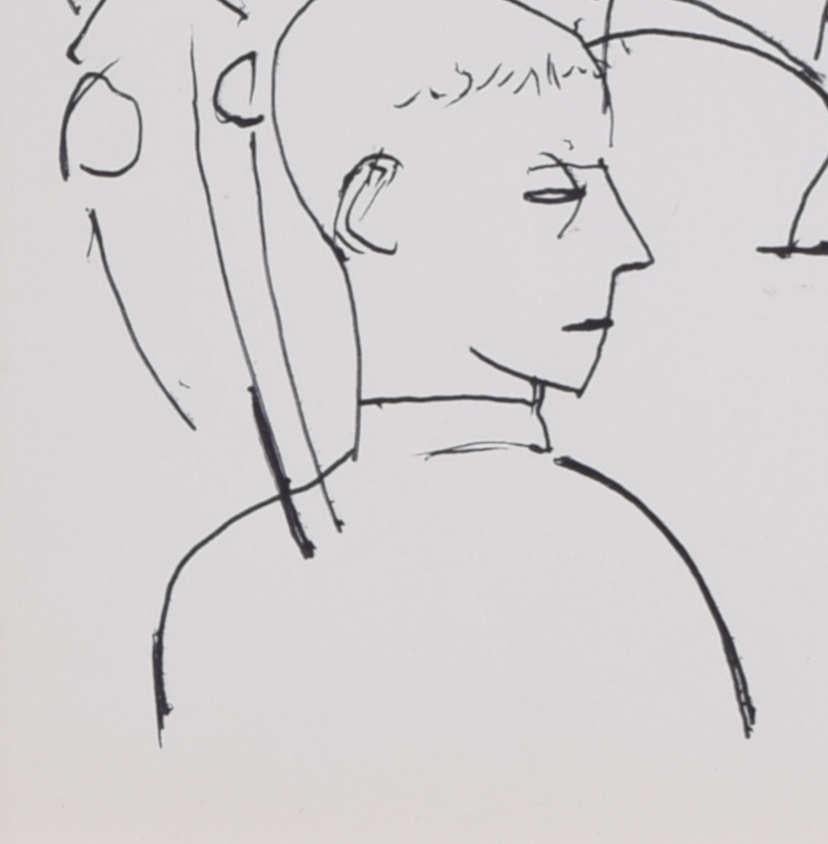 Perfiles laterales, boceto de Keith Vaughan - Figurative Art Gris de Keith Vaughan 