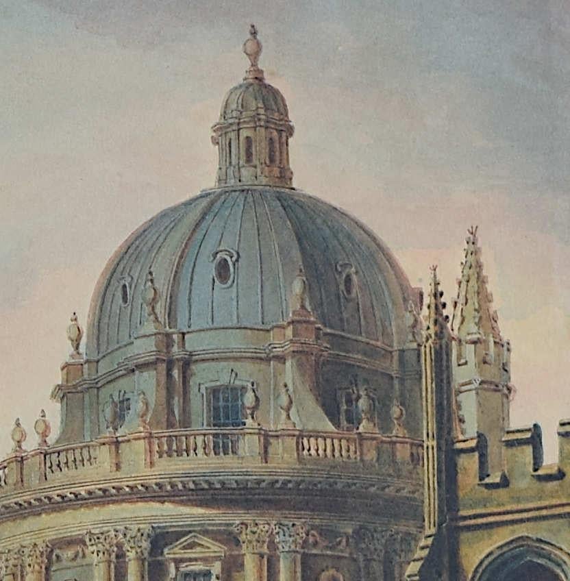 Watercolour of the Radcliffe Camera from the great quadrangle of All Souls - Art by Rev. William Henry Barnard