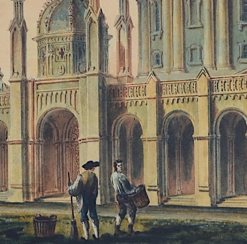 Watercolour of the Radcliffe Camera from the great quadrangle of All Souls - Realist Art by Rev. William Henry Barnard