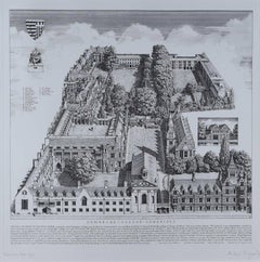 Pembroke College, Cambridge etching by Andrew Ingamells