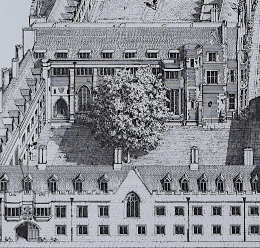 Pembroke College, Cambridge etching by Andrew Ingamells For Sale 2