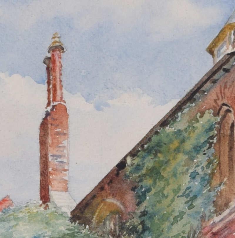 Erasmus' Tower, Queens' College, Cambridge, Aquarell von E. T. Talbot im Angebot 3