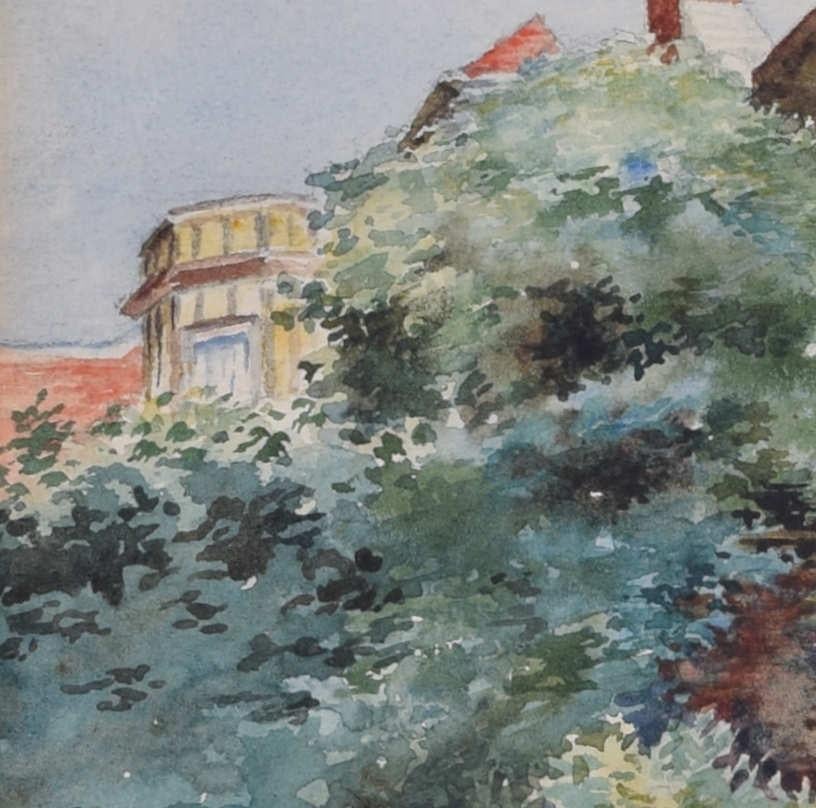 Erasmus' Tower, Queens' College, Cambridge, Aquarell von E. T. Talbot im Angebot 2